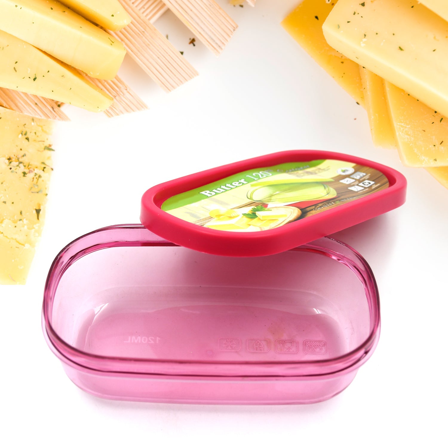 5553 Butter Container, PP Butter Storage Box Easy to Take Portable Large Capacity for Kitchen for Home for Cheese for Butter (120 ML) 5553 Butter Container, PP Butter Storage Box Easy to Take Portable Large Capacity for Kitchen for Home for Cheese for Butter (120 ML)